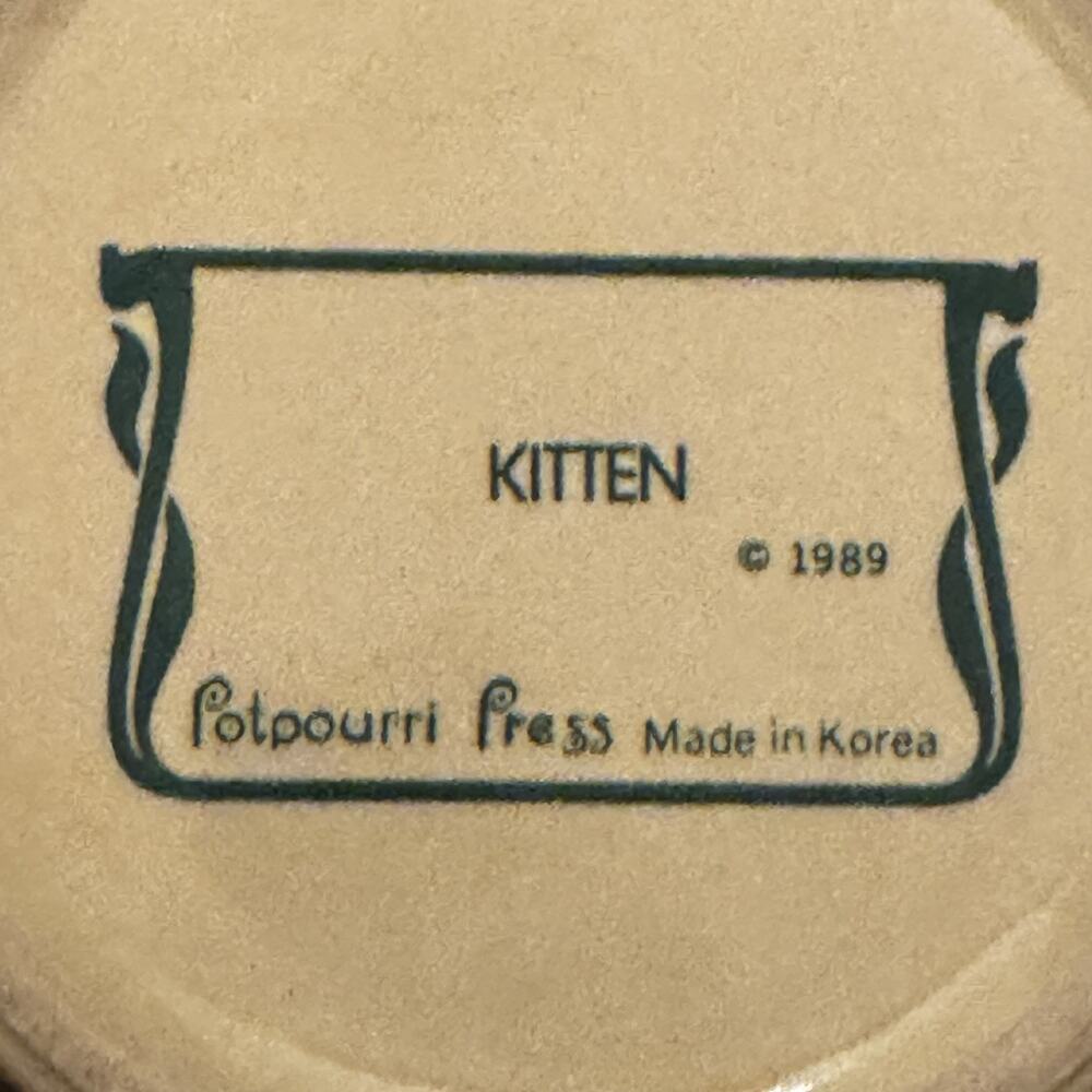 Christmas Kitten Vintage Mug Potpourri Press 1989 Made in Korea Cat Kitty Cup - Picture 10 of 11